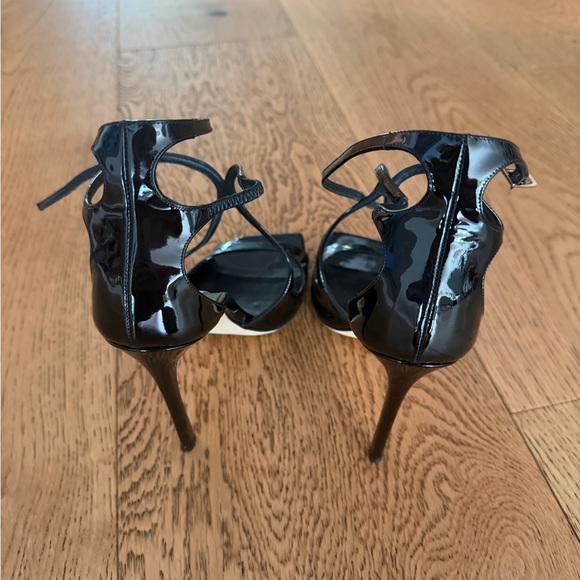 Jimmy Choo Glossy Black Strappy Heels - Picture 3 of 5